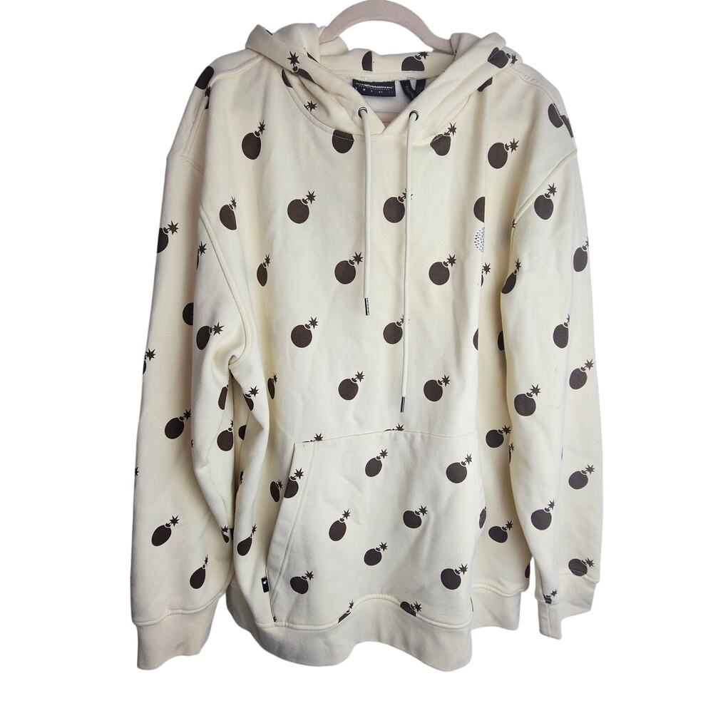 The Hundreds Mens All Over Bomb Print Hoodie Swwatshirt Size 2XL Pullover Unisex